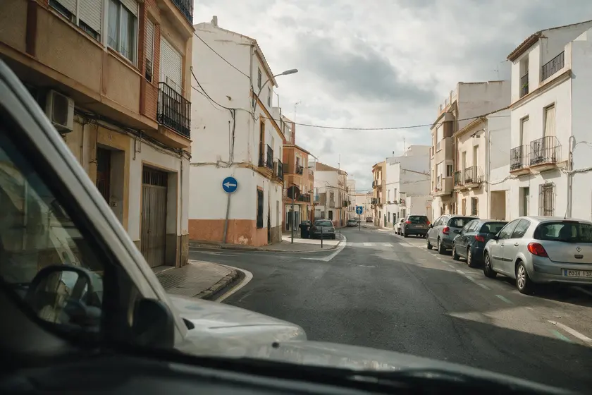 Coche ciñéndose al borde izquierdo para girar a la izquierda en una calle de sentido único