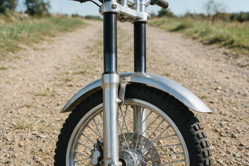 Horquilla telescópica delantera de una motocicleta, suspensión de la rueda delantera