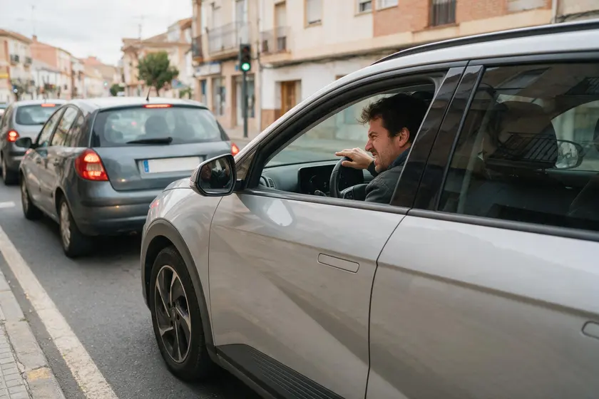 Conductor tocando el claxon de forma insistente sin motivo aparente