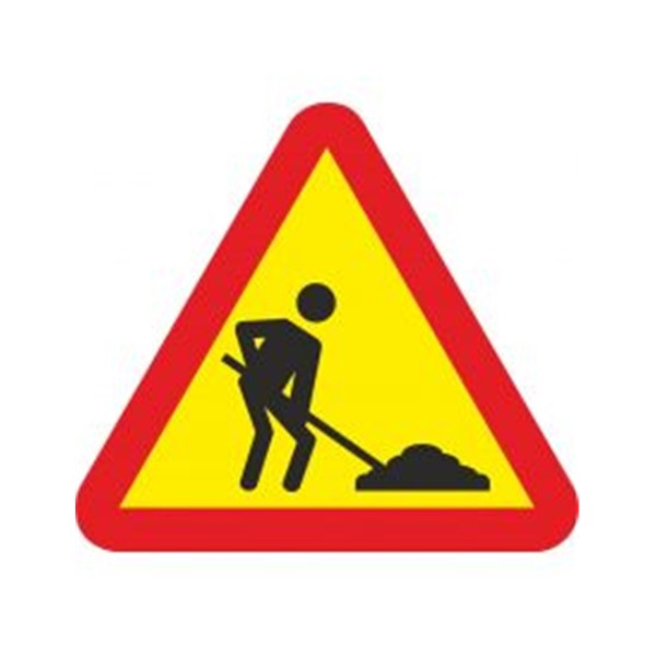 Señalización provisional de obras (fondo amarillo)