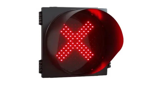 Semáforo de carril: aspa roja