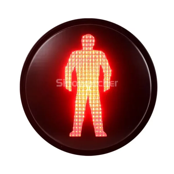 Semáforo peatonal en rojo (silueta fija)